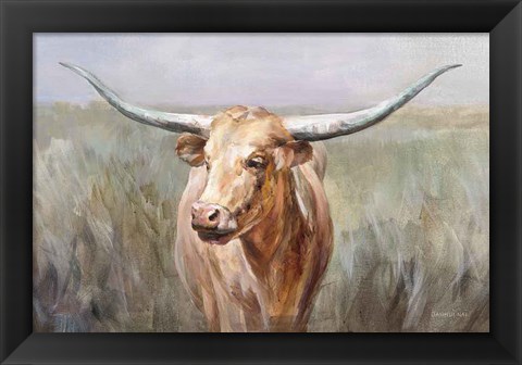 Framed Big Sky Longhorn Print