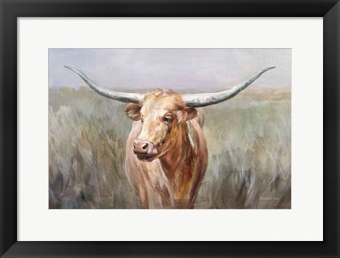 Framed Big Sky Longhorn Print