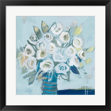 Framed White Roses Light Crop Print