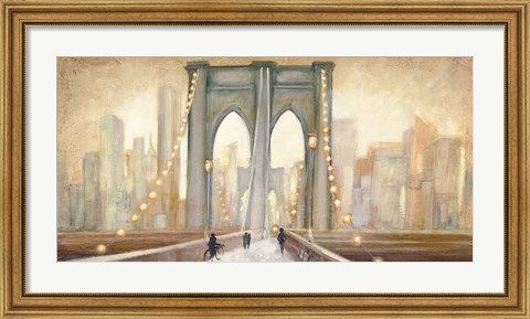 Framed Bridge to New York Dusk Print