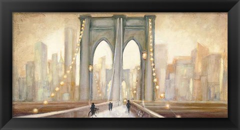 Framed Bridge to New York Dusk Print