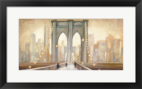 Framed Bridge to New York Dusk Print