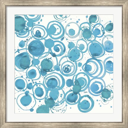 Framed Dizzy Soft Blue Crop Print