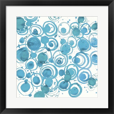 Framed Dizzy Soft Blue Crop Print