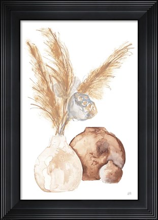 Framed Vase Gray Lotus Pods Print