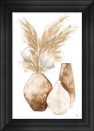 Framed Vase Gray Pods Print