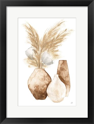 Framed Vase Gray Pods Print