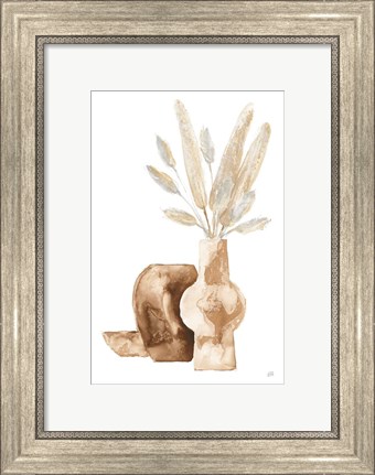 Framed Vase Gray Bunny Tail Print