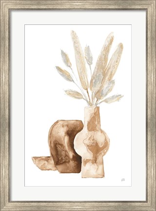 Framed Vase Gray Bunny Tail Print