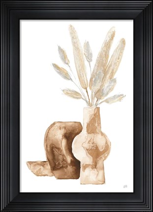 Framed Vase Gray Bunny Tail Print