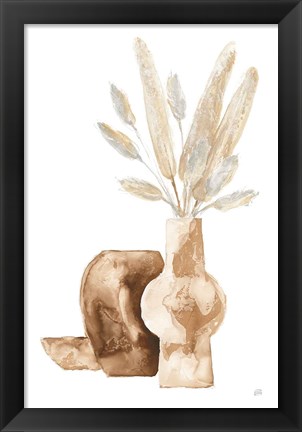 Framed Vase Gray Bunny Tail Print