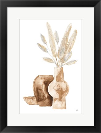 Framed Vase Gray Bunny Tail Print