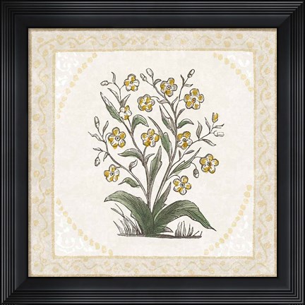 Framed Batik Flowers I Print