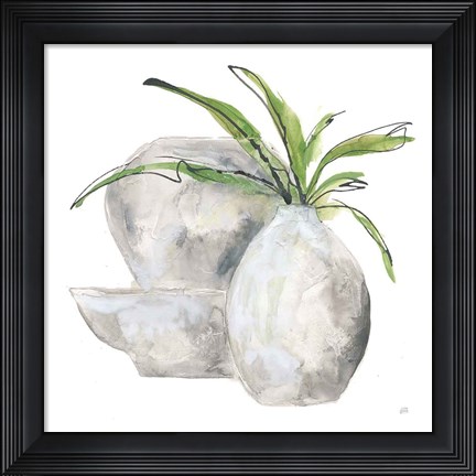 Framed Three Vases I Print