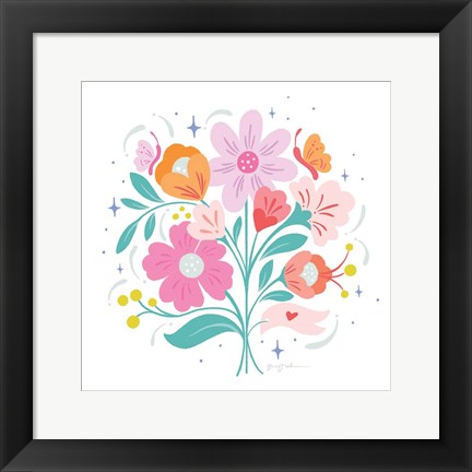 Framed Bright Bouquet I Print