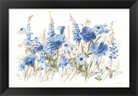 Framed Wildflowers in Bloom I Blue Print