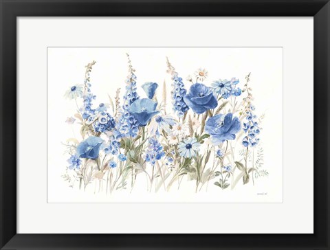 Framed Wildflowers in Bloom I Blue Print