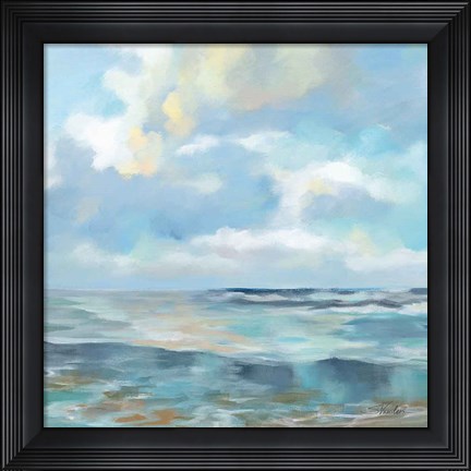 Framed Summer Clouds Light Sq Print