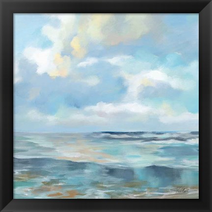 Framed Summer Clouds Light Sq Print