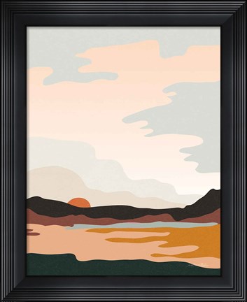 Framed Hills and Valleys III Boho Print