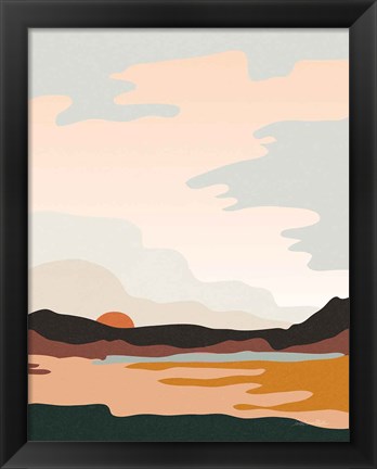 Framed Hills and Valleys III Boho Print