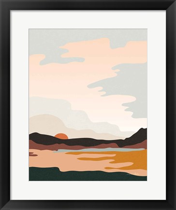 Framed Hills and Valleys III Boho Print