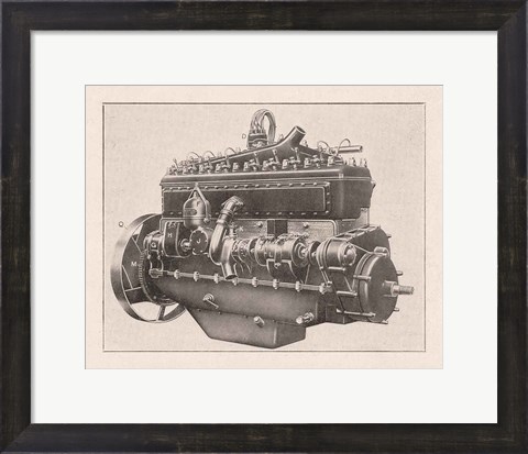 Framed French Engine II Print