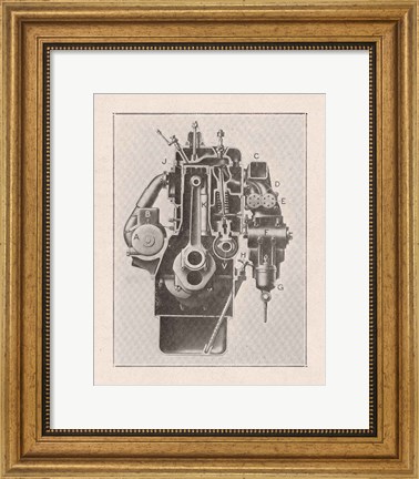 Framed French Engine I Print