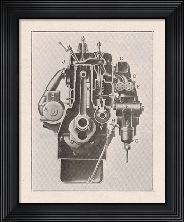 Framed French Engine I Print