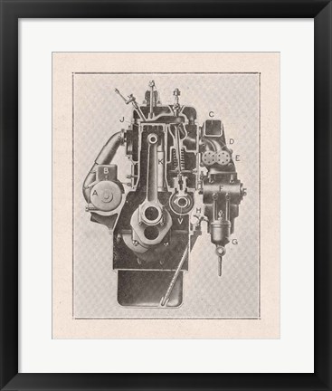 Framed French Engine I Print