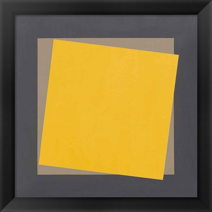 Framed Geo Natural Core Yellow Print