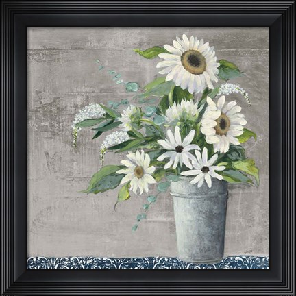 Framed Late Summer Bouquet II Rustic Print