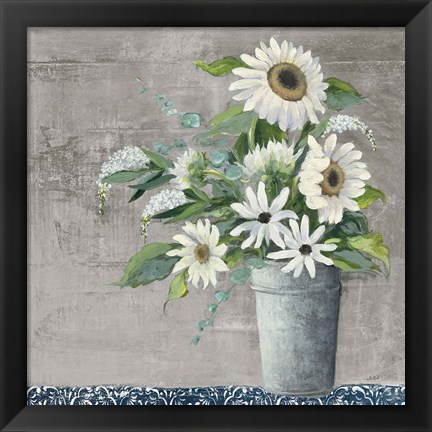 Framed Late Summer Bouquet II Rustic Print