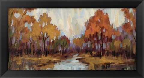 Framed Fall Aquarelle Purple Crop Print