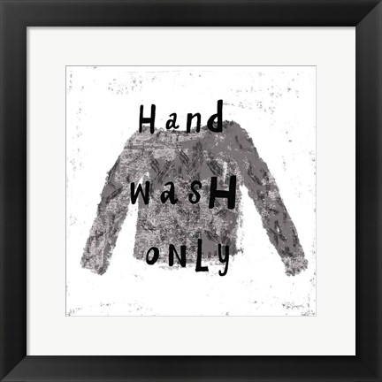 Framed Laundry Rules IV BW Print