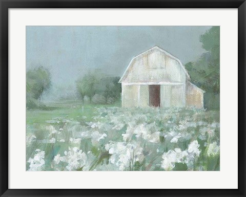 Framed White Barn Meadow Print