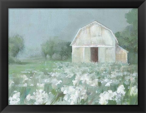 Framed White Barn Meadow Print