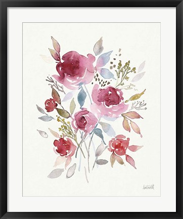 Framed Soft Bouquet III Print