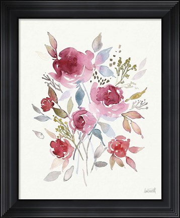 Framed Soft Bouquet III Print