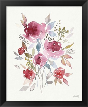 Framed Soft Bouquet III Print