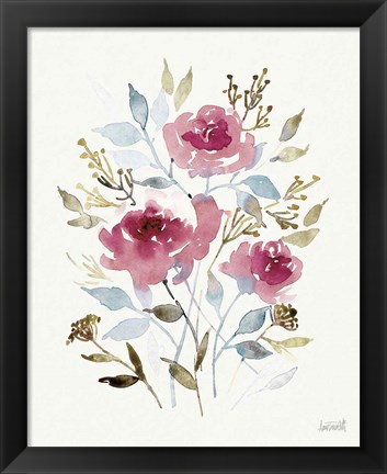 Framed Soft Bouquet II Print