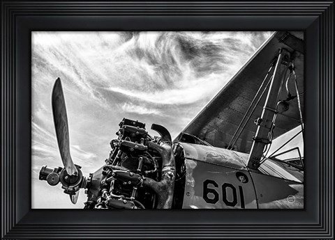 Framed Aero Maquina Big Yellow BW Print