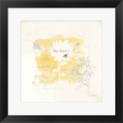 Framed Bee and Bee VIII Honeycomb Print
