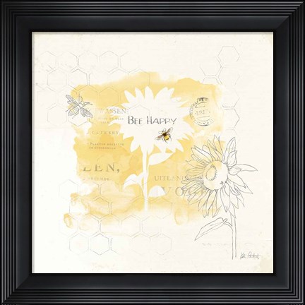 Framed Bee and Bee VIII Honeycomb Print