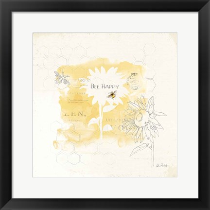 Framed Bee and Bee VIII Honeycomb Print