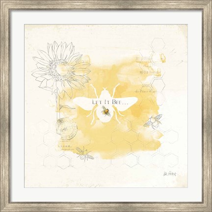 Framed Bee and Bee VII Honeycomb Print