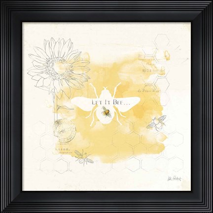 Framed Bee and Bee VII Honeycomb Print