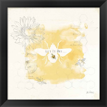 Framed Bee and Bee VII Honeycomb Print