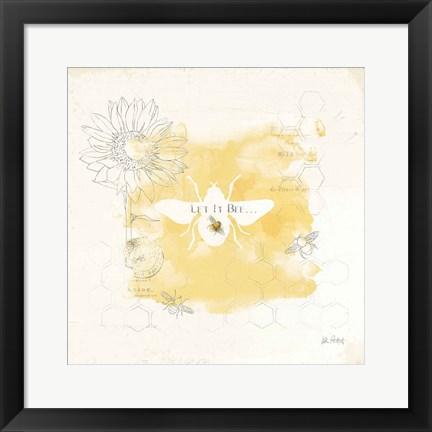 Framed Bee and Bee VII Honeycomb Print