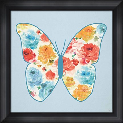 Framed Rose Sorbet VI Blue Print